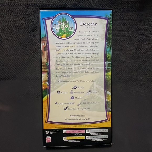 Vintage Dorothy, Wizard of Oz, collectible BARBIE 2006 Pink Label, original box - Picture 8 of 16